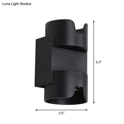 Modern black matte geometric led flush mount wall light with sleek design for outdoor patio use