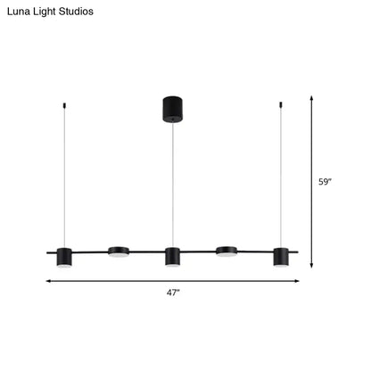 Modern black and gold light fixture with four cylindrical bulbs ceiling light fixture for kitchen island use