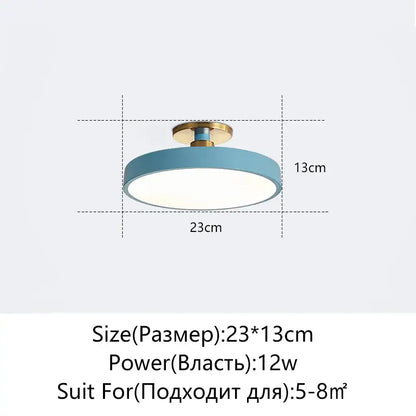 Modern black and gold led ceiling lamp with blue circular light and gold-toned mounting base for living room decorbites led ceiling