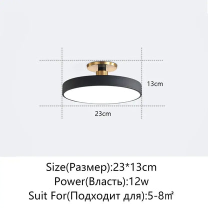 Modern black and gold led ceiling lamp with circular design and decorbites led ceiling fixture for living room decor