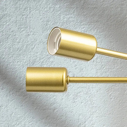 Modern black and gold led ceiling light with gold finished metal fixtures and cylindrical shades by decorbites led ceiling
