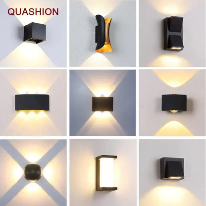 Modern black and gold led wall lamp by quashion features sleek geometric design and warm led lighting for living room decorbites led wall