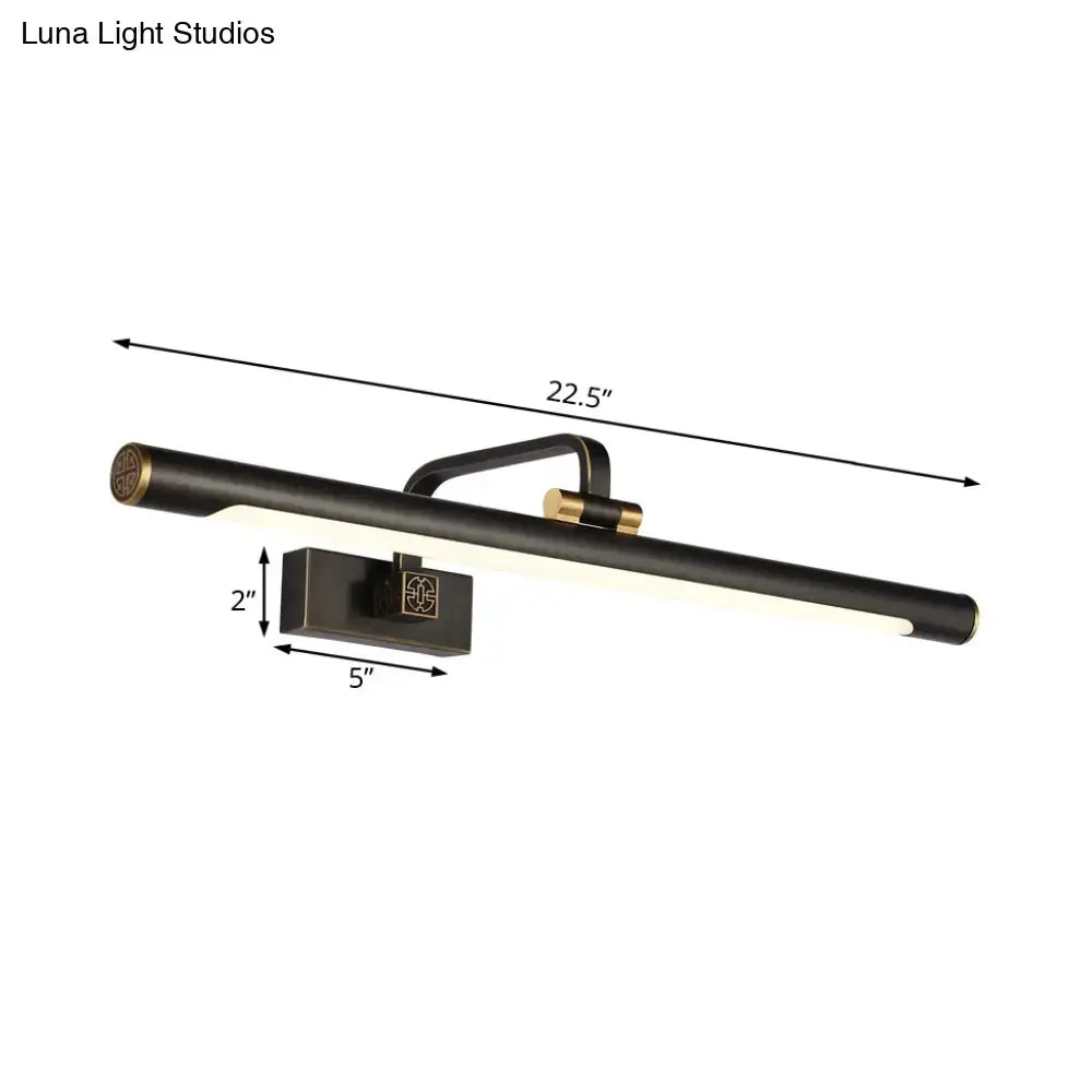 Modern black and brass accent wall light with bronze finish and sleek design for vintage style bathroom vanity use