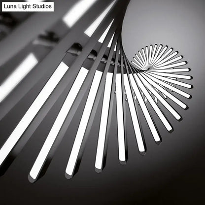 Modern black and gold pendant light with sleek spiral rectangular bars fixture width suitable for 220v-240v use