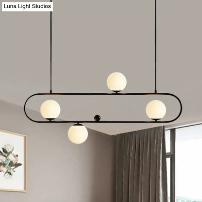 Decorbites modern black gold metal pendant light with frosted opal glass globes for dining room LED incandescent fluorescent use