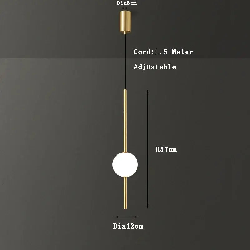 Modern black and gold pendant light with a decorbites gold pendant featuring a minimalist gold-toned stem and frosted glass bulb