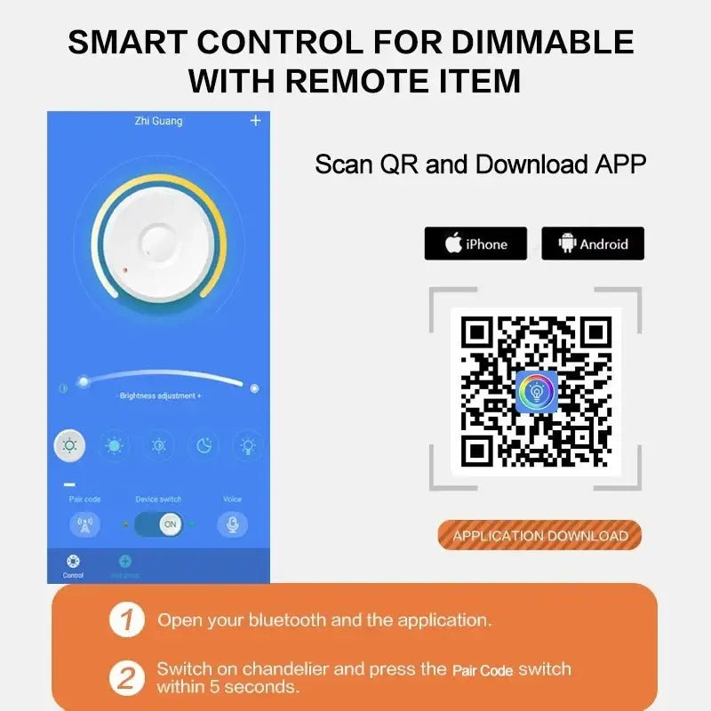 White circular smart dimmer switch with yellow accent ring for remote control of decorbites dimmable led ceiling light