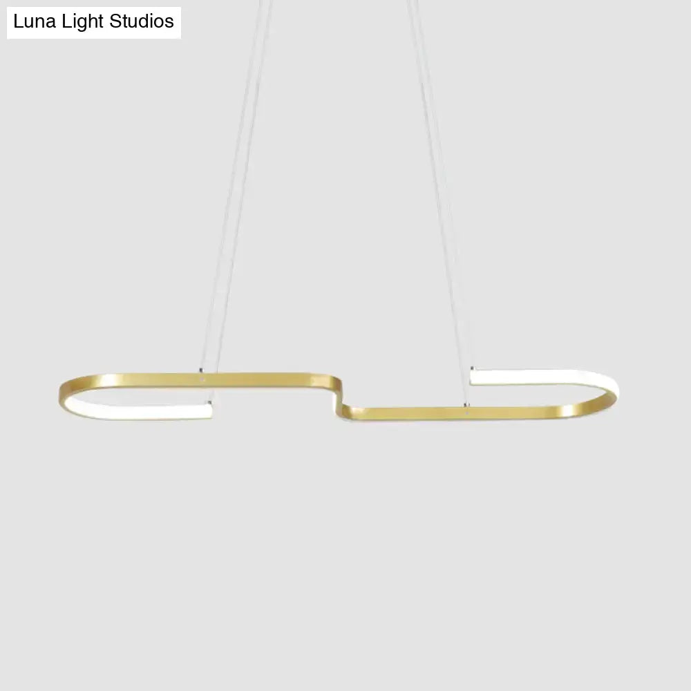 DecorBites™ black gold chandelier lamp with sleek curved design and warm white LED for modern dining room lighting