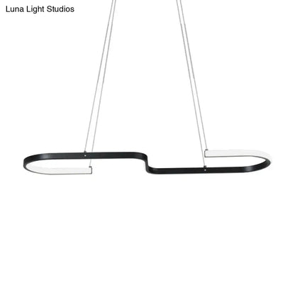 Modern black gold DecorBites™ chandelier lamp with sleek curved design and warm white LED for dining room lighting