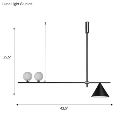 Decorbites contemporary black gold metal linear chandelier with three lights 220-240v 110-120v ideal for islands