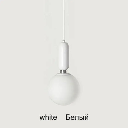 Modern black gold and white glass ball led chandelier featuring a white spherical pendant light with matte finish decorbites glass ball