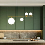 Modern black golden glass chandelier with three spherical golden glass bulbs pendant light for kitchen decorbites black golden