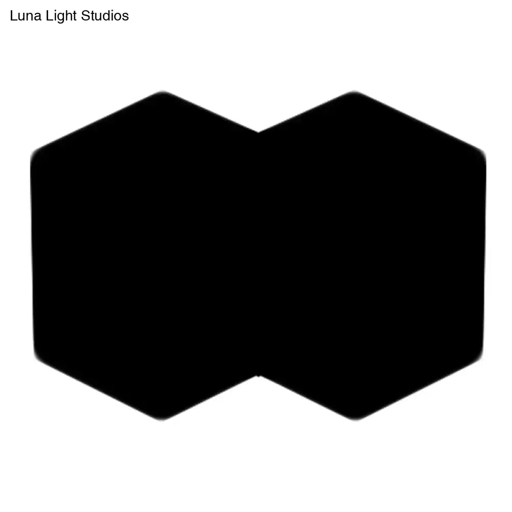 Modern black hexagon aluminum shade wall mount light with smooth matte finish for bedroom decor