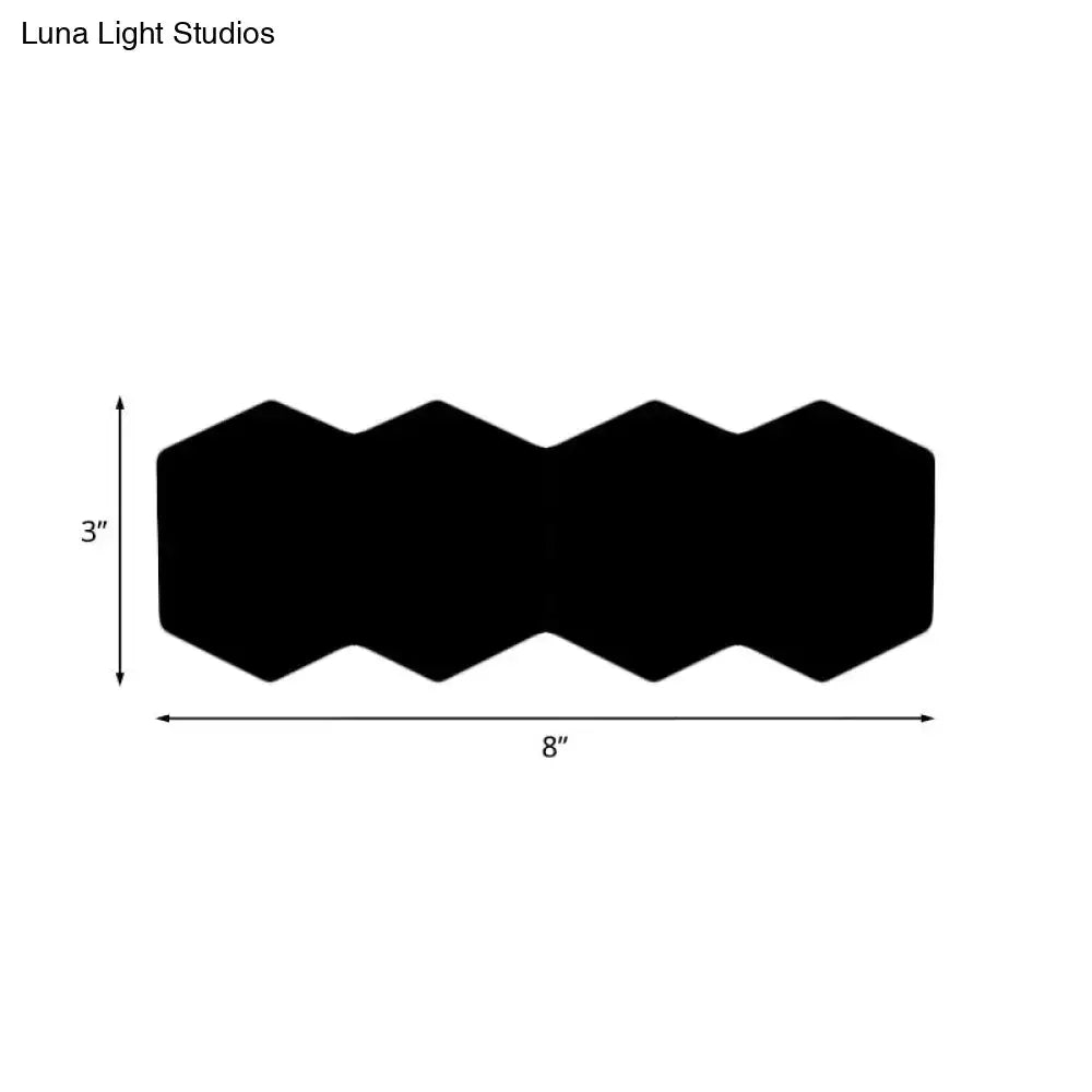 Modern black hexagon aluminum shade wall mount light with black hexagonal acoustic panel for bedroom decor