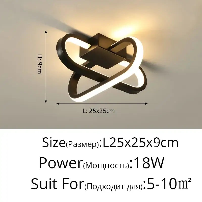 Modern black and white led wall sconce with sleek intertwined ring design for decorbites elegant ceiling lighting