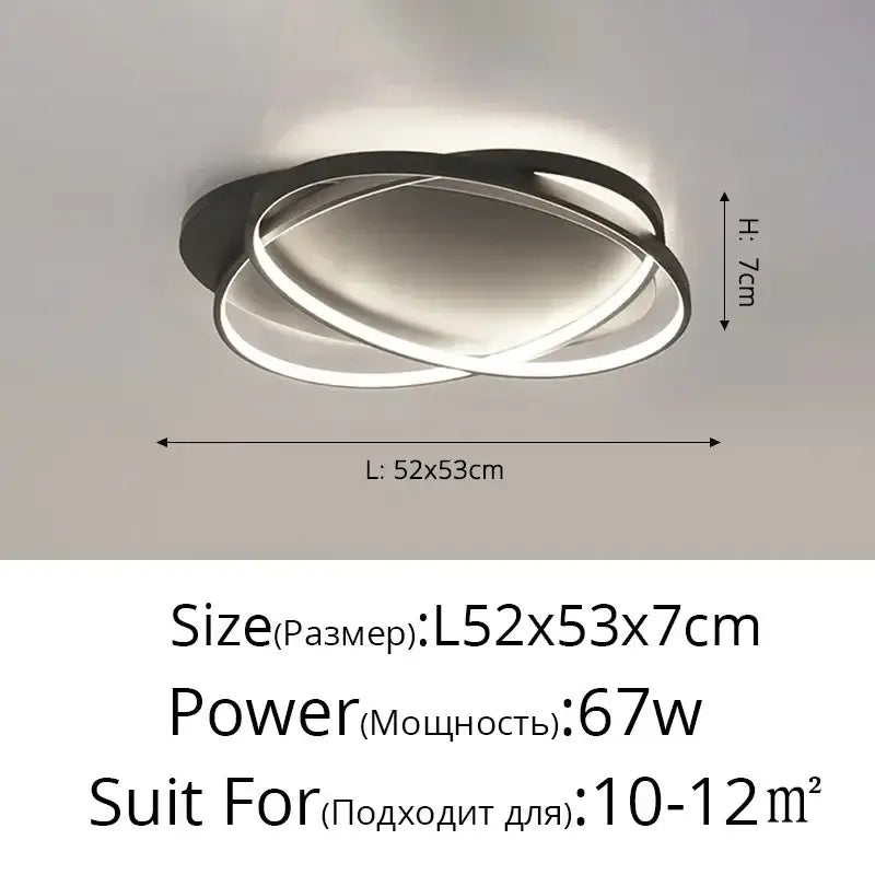 Modern black and white dimmable led ceiling light with sleek intertwined circular design for decorbites elegant ceiling decor