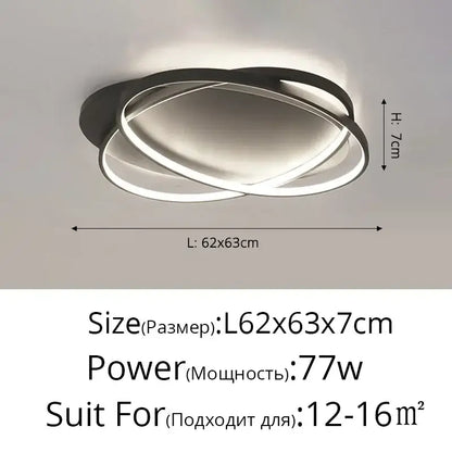 Modern black and white decorbites dimmable ceiling light featuring a sleek intertwined circular design