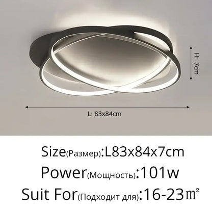 Modern black and white led decorbites dimmable ceiling light with a sleek intertwined circular design for interior use
