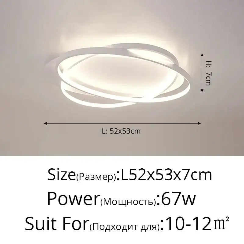 Modern white led ceiling light with three interlocking circular rings dimmable ceiling from decorbites dimmable ceiling