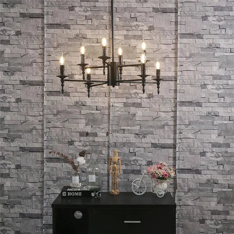 Modern black iron art led pendant chandelier with multiple lit candle like bulbs for living room decorbites iron art