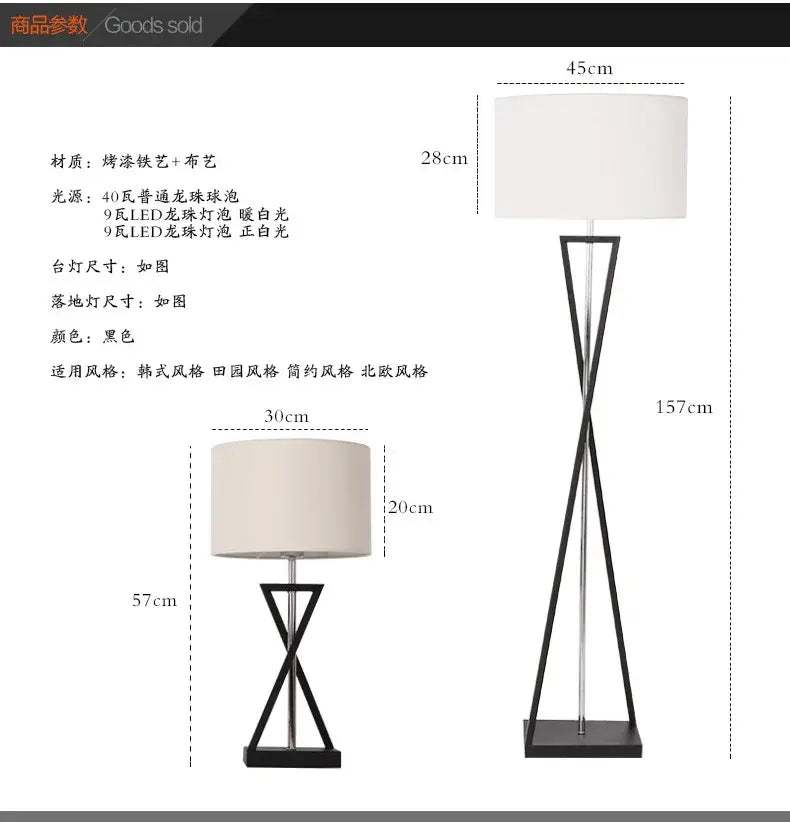 Modern black iron table lamp with fabric shade and x-shaped base ideal as a decorbites iron table lamp for bedroom decor