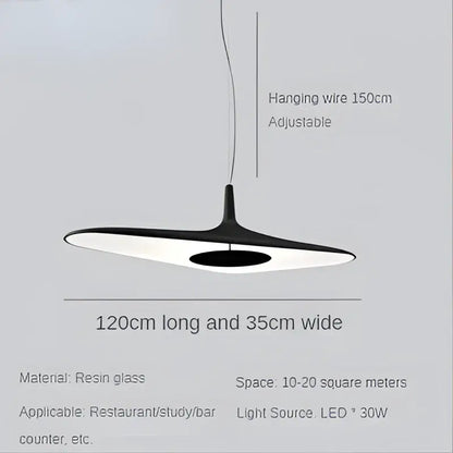 Modern black and white resin disc-shaped decorbites irregular art pendant lamp for living room lighting decor