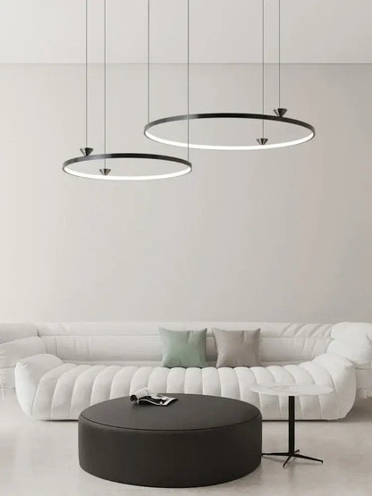 Modern black italian style annular pendant lamp with sleek minimalist design for dining room decorbites italian style