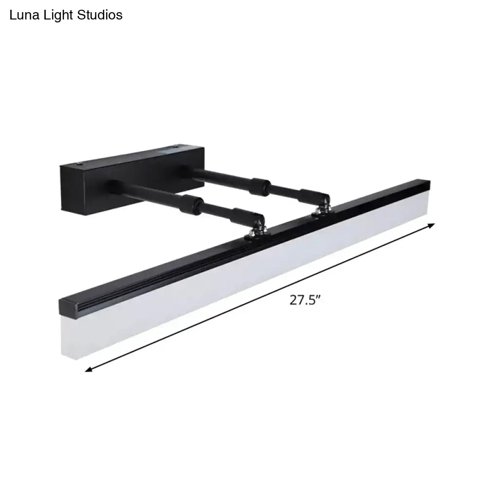 Modern black led bar light with adjustable arms wall mounted minimalist bar light for living room illumination