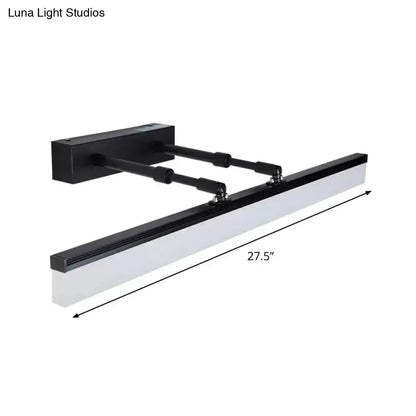 Modern black led bar light with adjustable arms wall mounted minimalist bar light for living room illumination