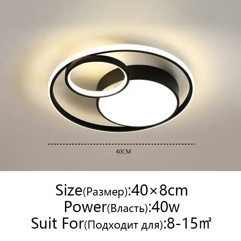 Modern black led ceiling lights featuring a white concentric ring design for stylish living room decorbites black modern lighting
