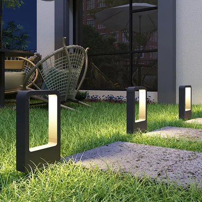 Modern black led garden light rectangular outdoor wall lamp with warm white led garden light illumination