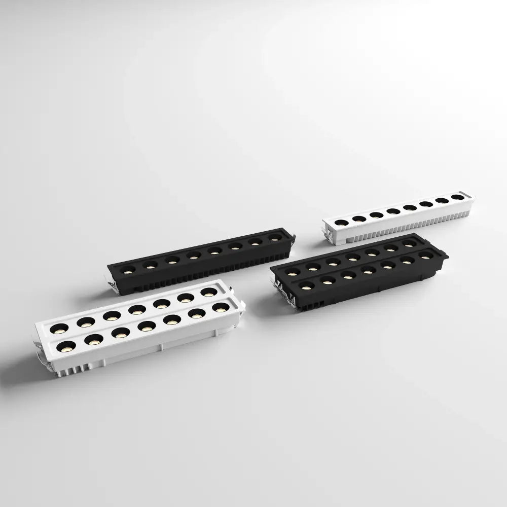 Modern black led grille downlight with multiple circular openings for office recessed spot lighting