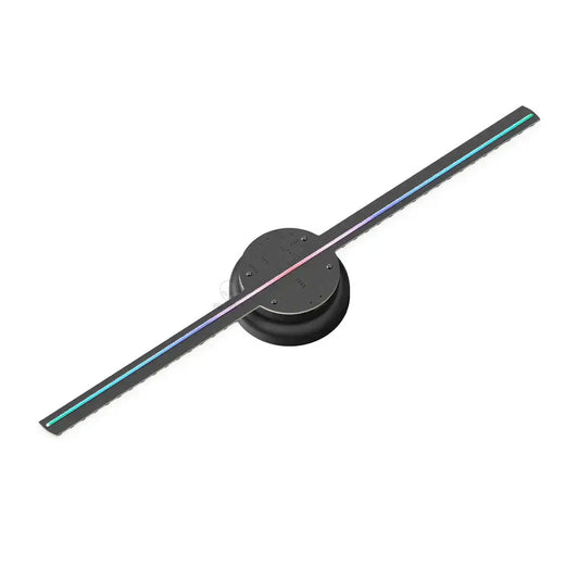 Modern black led hologram fan projector with colorful led strip and circular base for living room decorbites t40 display