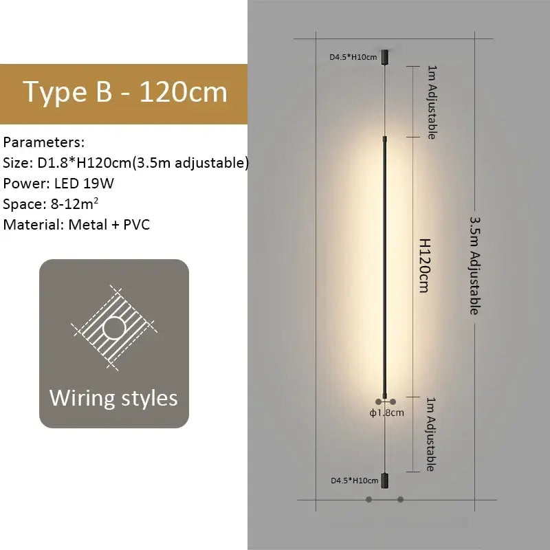 A sleek black modern led floor lamp with slender metal and pvc body emits warm light for decorbites pendant light