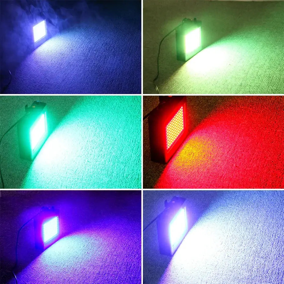 A modern black led rgb white strobe rectangular panel light with multiple color options for stage lighting and party rooms