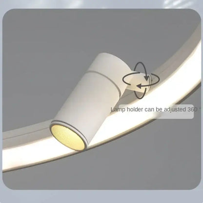 Modern black chandelier pendant light with white cylindrical led spotlight and adjustable 360-degree lamp holder