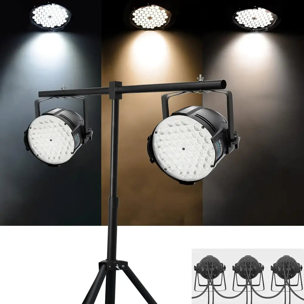 Modern black led stage light set of 4 with circular bright white leds on tripod stand for decorbites big dipper party lighting