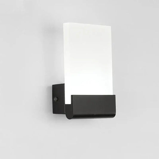 Modern black led wall lamp with frosted glass diffuser ideal as a wall lamp for living room or bedroom lighting