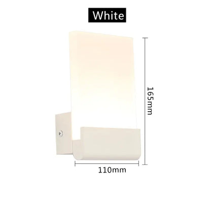 White rectangular wall lamp with frosted glass led wall lamp in sleek modern design for bedroom use