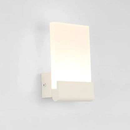 Modern black led wall lamp with frosted glass diffuser and minimalist metal bracket ideal for living room or bedroom use