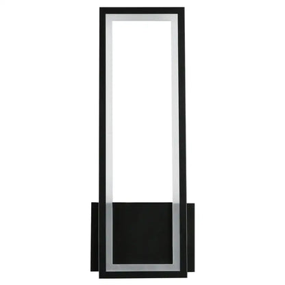 Modern black led wall sconce with black and silver framed full-length mirror featuring sleek design for bedroom decorbites led wall