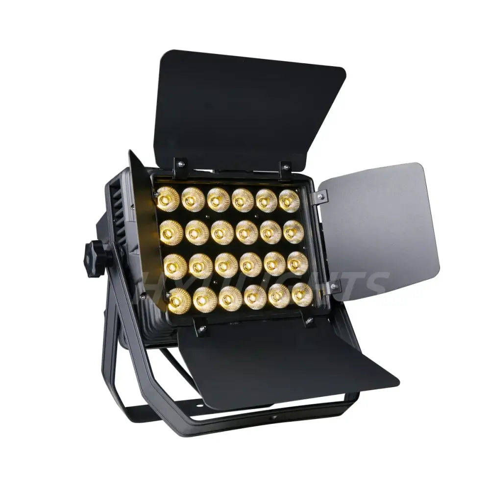 Modern black led wall wash flood light with 24 golden bulbs and adjustable barn doors for precise decorbites led wall lighting
