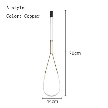 Modern black line chandelier dining room led light strands with a copper metal leash and black handle for decorbites leda black