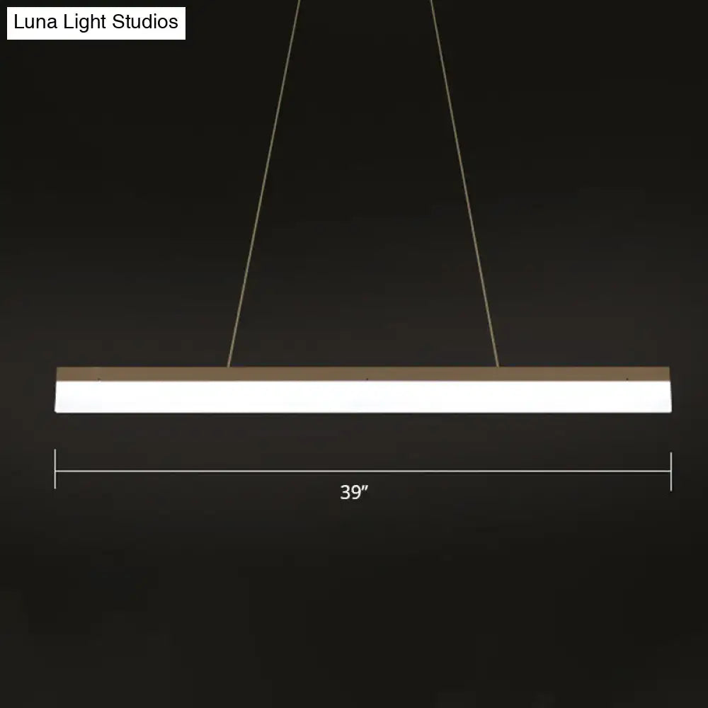 DecorBites™ modern 39-inch wooden frame LED light fixture with acrylic bar design and remote control for restaurants