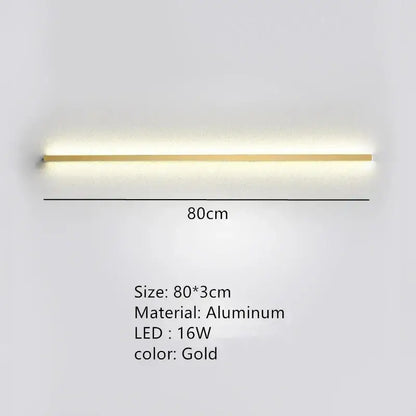 Modern black linear led wall lights dimming with gold-colored aluminum led wall sconce for bedroom decorbites led wall lighting
