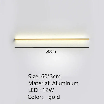 Gold-colored aluminum led wall sconce with sleek minimalist design for bedroom decorbites led wall dimming lights