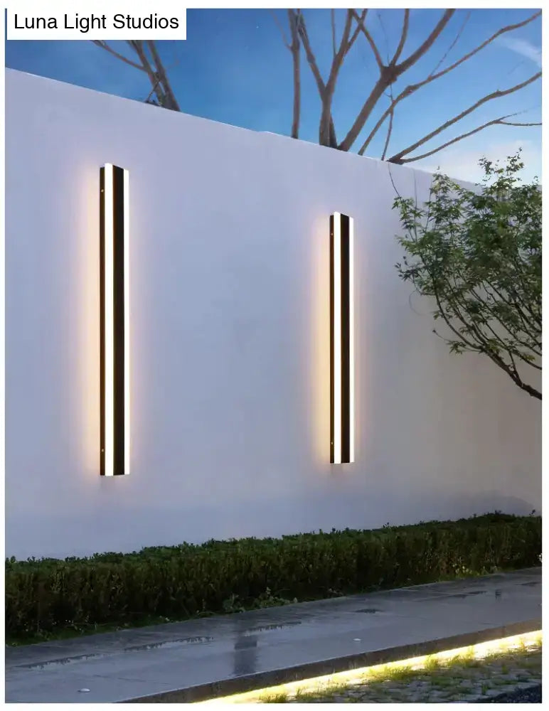 Modern black and gold aluminium vertical wall sconces decorbites™ outdoor led wall mounted lamps with minimalist design