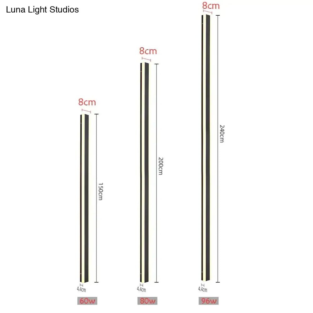 Three modern minimalist led strip lights in black and white decorbites outdoor aluminium waterproof wall lamps