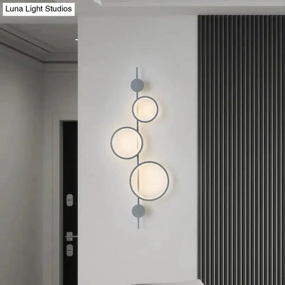 Modern black linear long led wall light living room sconce with nordic linear long minimalist matte gray spherical accents