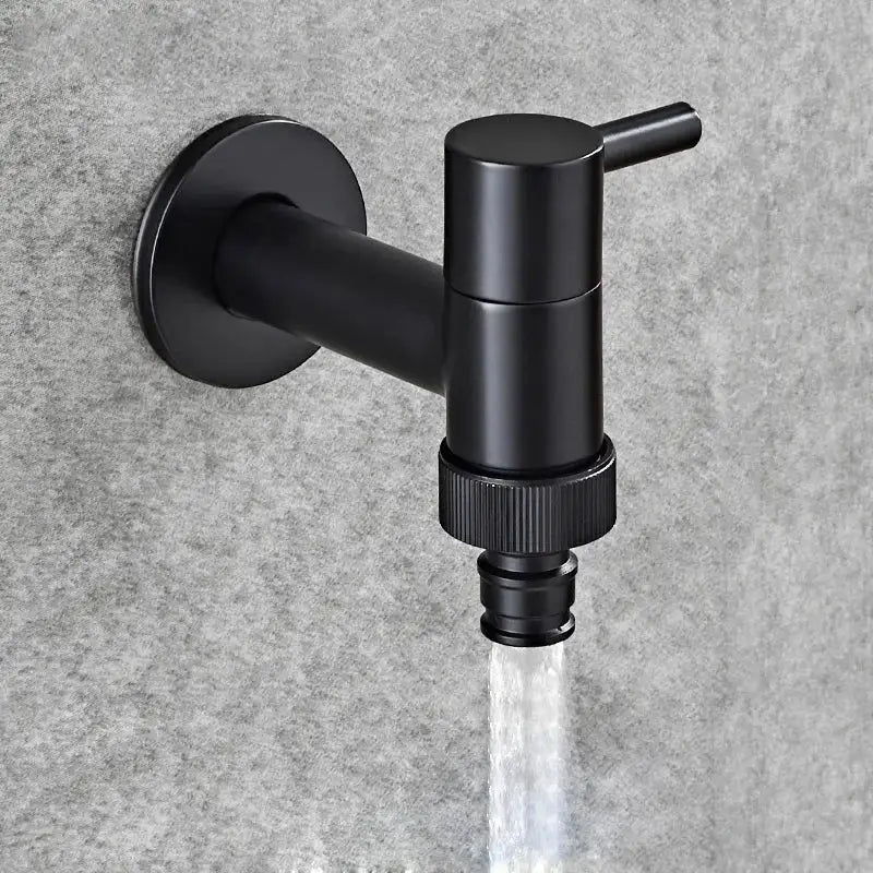 Modern black matte bathroom corner faucet with hose connector featuring sleek design for decorbites copper bathroom decor